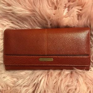 Bessel Brown Leather Clutch Wallet NWT
